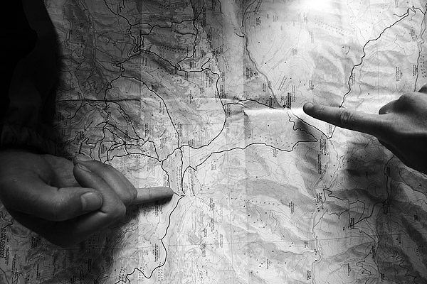 Planning by candlelight, Rila, Bulgaria