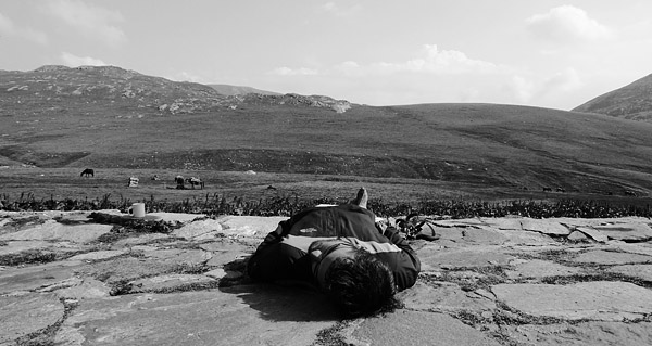 Relaxing, Ivan Vazov Hut, Rila Mountains, Bulgaria