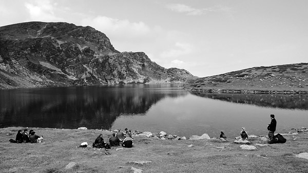 Tourists, Seven Lakes Region, Rila Mountains, Bulgaria