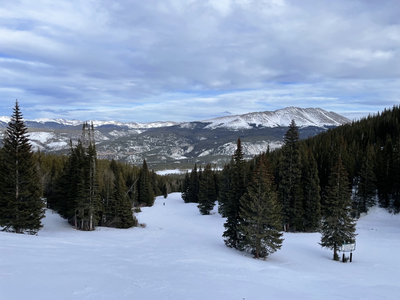 Late day empty skiing at Breckenridge Ski Resort, Colorado